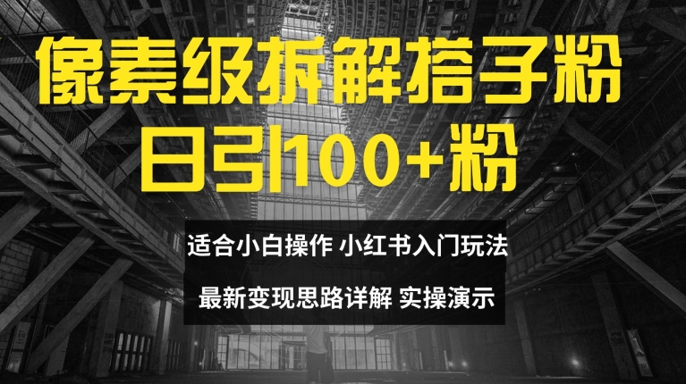 像素级拆解搭子粉,日引100+,小白看完可上手,最新变现思路详解【揭秘】-互联网资源大全网