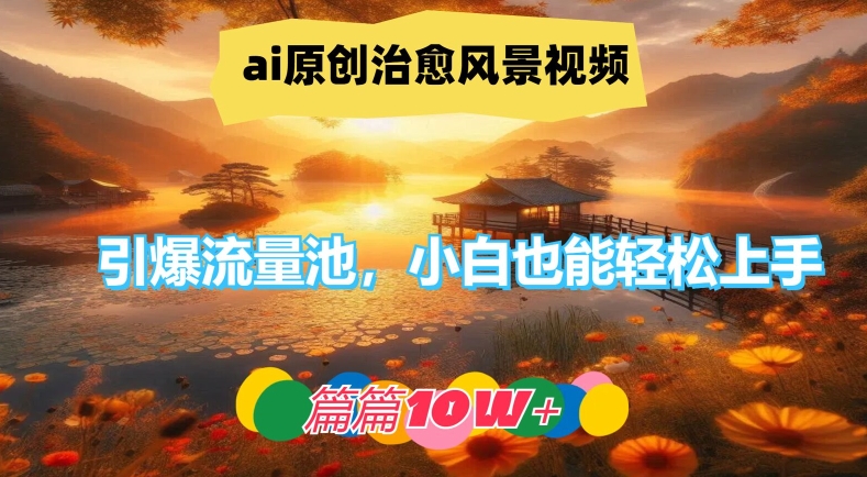 ai原创治愈风景视频，引爆流量池，小白也能轻松上手，篇篇10w+【揭秘】-互联网资源大全网