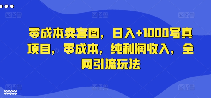 零成本卖套图,日入+1000写真项目,零成本,纯利润收入,全网引流玩法-互联网资源大全网