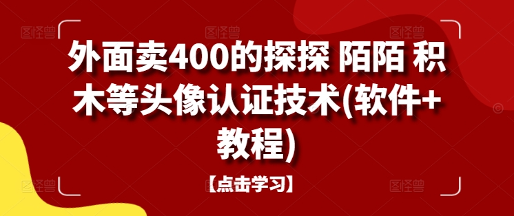 外面卖400的探探 陌陌 积木等头像认证技术(软件+教程)-互联网资源大全网