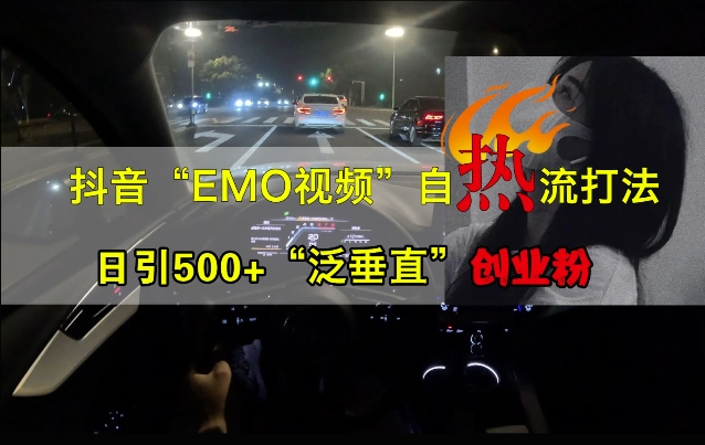 抖音EMO视频自热打法,日引500+“泛垂直”创业粉-互联网资源大全网