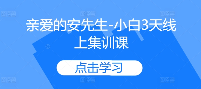 亲爱的安先生-小白3天线上集训课-互联网资源大全网