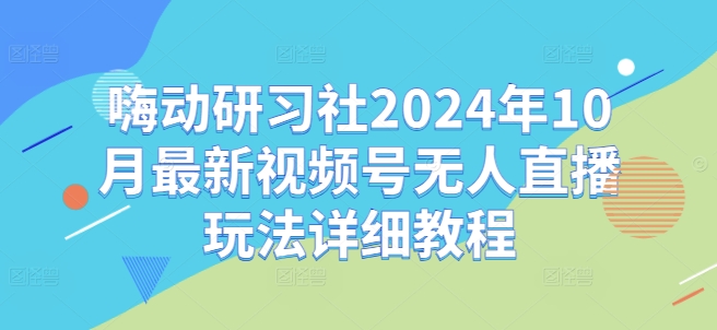 嗨动研习社2024年10月最新视频号无人直播玩法详细教程-互联网资源大全网