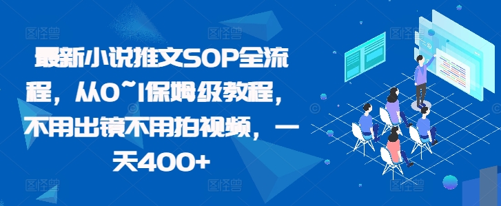 最新小说推文SOP全流程,从0~1保姆级教程,不用出镜不用拍视频,一天400+-互联网资源大全网