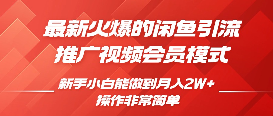 闲鱼引流推广影视会员,0成本就可以操作,新手小白月入过W+【揭秘】-第一资源库