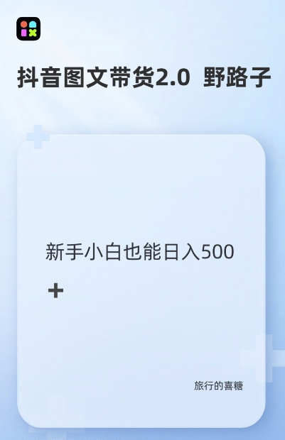 抖音图文带货野路子2.0玩法,暴力起号,单日收益多张,小白也可轻松上手【揭秘】-互联网资源大全网