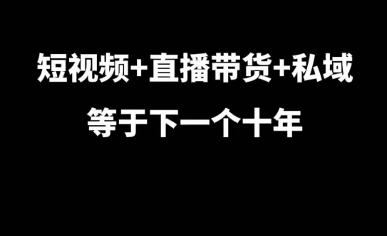 短视频+直播带货+私域等于下一个十年,大佬7年实战经验总结-互联网资源大全网