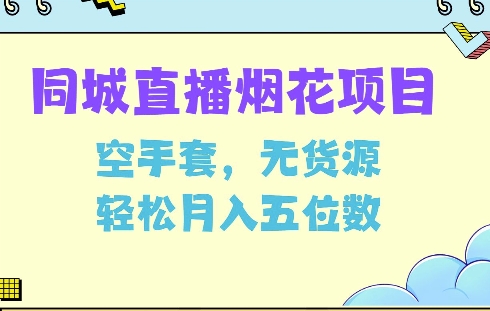 同城烟花项目,空手套,无货源,轻松月入5位数【揭秘】-互联网资源大全网