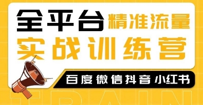 全平台精准流量实战训练营,百度微信抖音小红书SEO引流教程-互联网资源大全网