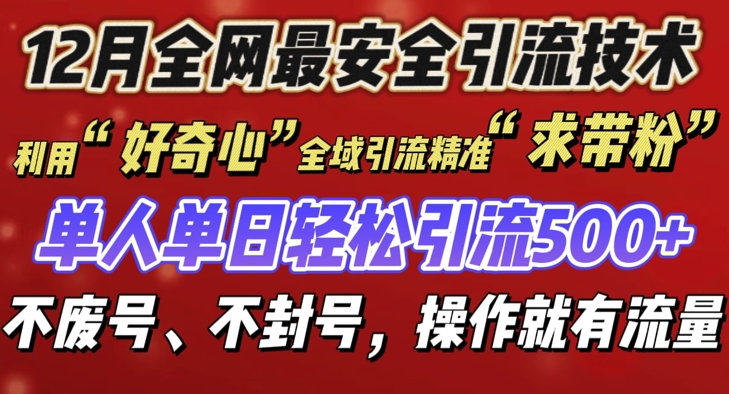 12 月份全网最安全引流创业粉技术来袭,不封号不废号,有操作就有流量【揭秘】-互联网资源大全网