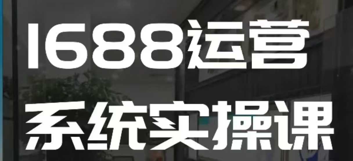 1688高阶运营系统实操课，快速掌握1688店铺运营的核心玩法-互联网资源大全网