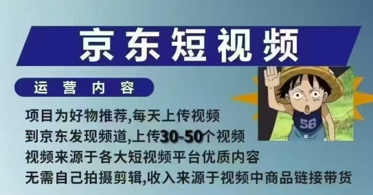 京东短视频带货课，无需自己拍摄剪辑，保姆式教学，两天快速上手-互联网资源大全网