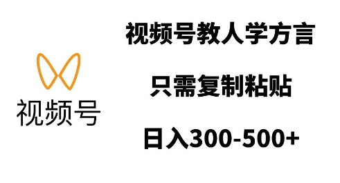 视频号教人学方言,只需复制粘贴,日入多张-互联网资源大全网