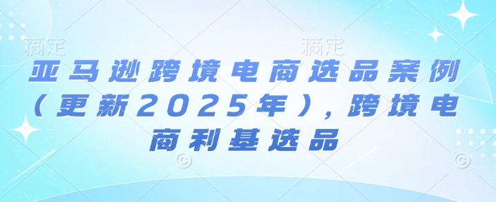 亚马逊跨境电商选品案例(更新2025年2月),跨境电商利基选品-互联网资源大全网