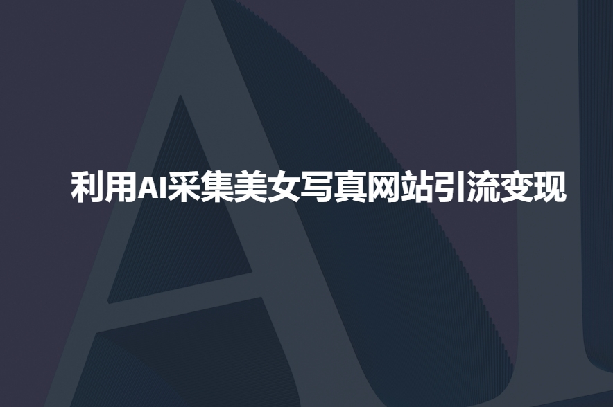 利用AI采集美女写真网站引流变现,引流嘎嘎的-互联网资源大全网