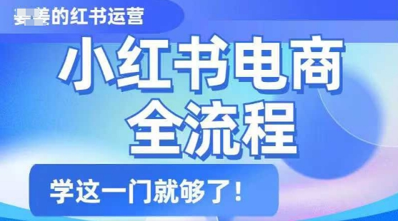 小红书电商全流程,精简易懂,从入门到精通,学这一门就够了-互联网资源大全网