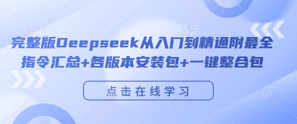 完整版Deepseek从入门到精通附最全指令汇总+各版本安装包+一键整合包-互联网资源大全网