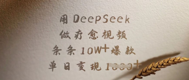 用DeepSeek做疗愈视频,条条10W+爆款,单日变现多张-互联网资源大全网