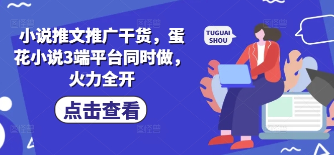 小说推文推广干货,蛋花小说3端平台同时做,火力全开-互联网资源大全网