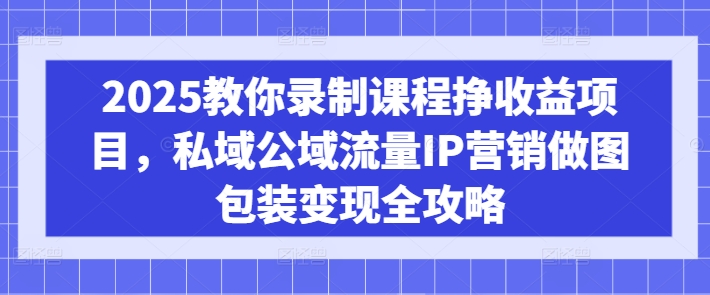 2025教你录制课程挣收益项目,私域公域流量IP营销做图包装变现全攻略-互联网资源大全网
