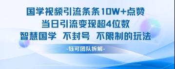 国学视频引流条条10W+点赞当日引流变现超4位数-互联网资源大全网