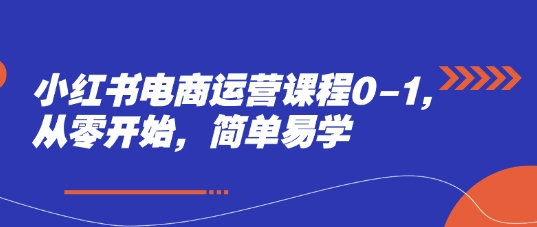 小红书电商运营课程0-1，从零开始，简单易学-互联网资源大全网