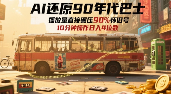 AI还原90年代巴士,一帧就让70后泪崩,播放量直接碾压90%怀旧号,每天操作十分钟,日入四位数-互联网资源大全网