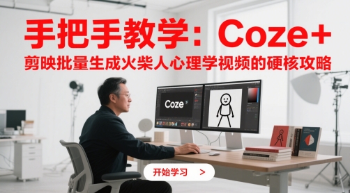 手把手教学：Coze + 剪映批量生成火柴人心理学视频的硬核攻略-互联网资源大全网