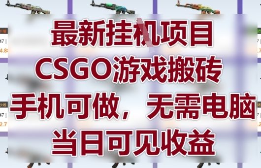 最新挂G项目,CSGO游戏搬砖,手机可做,无需电脑,当日见收益【揭秘】-互联网资源大全网