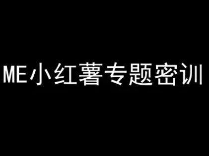 ME小红薯专题密训-小红书电商教程-互联网资源大全网