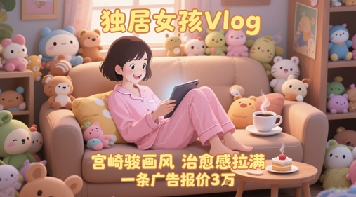 单个账号涨粉71W!用AI制作独居女孩Vlog,宫崎骏画风,治愈感拉满,一条广告报价3W-互联网资源大全网