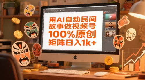 用AI自动民间故事做视频号，100%原创，矩阵日入1k+-互联网资源大全网