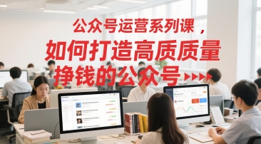 公众号运营系列课,如何打造高质量挣钱的公众号-互联网资源大全网