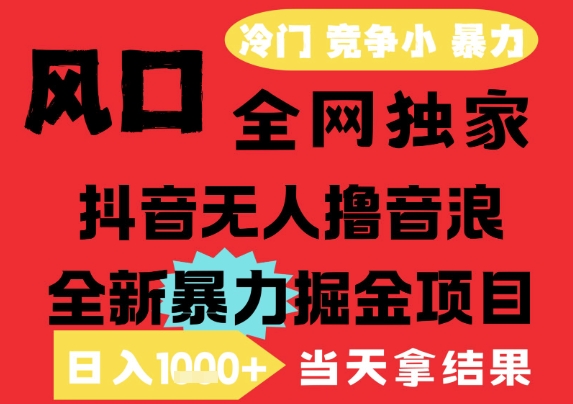 25年6月高爆抖音无人直播最新撸音浪掘金项目，解放双手小白可做，无脑日入1k+，门槛低【揭秘】-互联网资源大全网