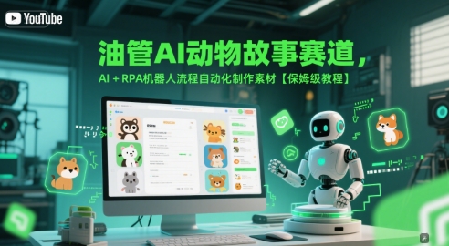 油管AI动物故事赛道,AI+RPA机器人流程自动化制作素材【保姆级教程】-互联网资源大全网
