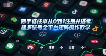 新手低成本从0到1注册并搭建多账号全平台矩阵操作教学，手机号-邮箱-IP-工具-互联网资源大全网
