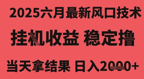 2025六月最新风口技术,无人挂G撸礼物,长期稳定 一个小时收益2k+,小白当天拿结果【揭秘】-互联网资源大全网