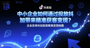 中小企业如何通过投放抖加带来精准获客变现?企业实体抖加投放精准变现秘籍-互联网资源大全网