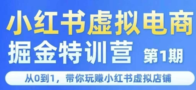 小红书虚拟电商掘金特训营第1期,从0到1,带你玩转小红书虚拟店铺-互联网资源大全网