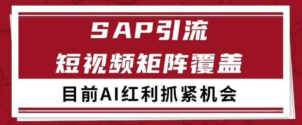 小红书某音sap赛道引流获客 自热矩阵日引200+【揭秘】-互联网资源大全网