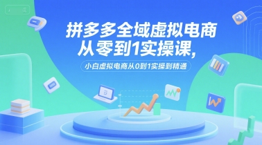拼多多全域虚拟电商从零到1实操课,小白虚拟电商从0到1实操到精通-互联网资源大全网