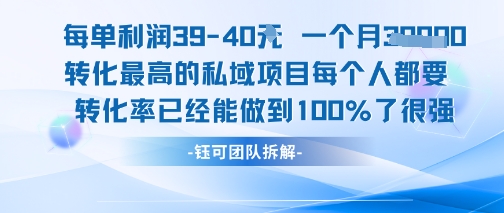 每单利润40一个月7k+转化最高的私域项目，每个人都要的产品转化率已经能做到100%-互联网资源大全网