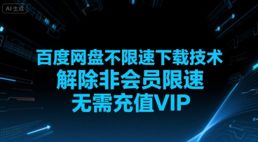 百度网盘不限速下载技术，解除非会员限速，无需充值VIP-互联网资源大全网