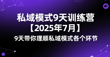 私域模式9天训练营【2025年7月】​9天带你理顺私域模式各个环节-互联网资源大全网