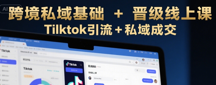 跨境私域基础+晋级线上课,Tilktok引流+私域成交-互联网资源大全网