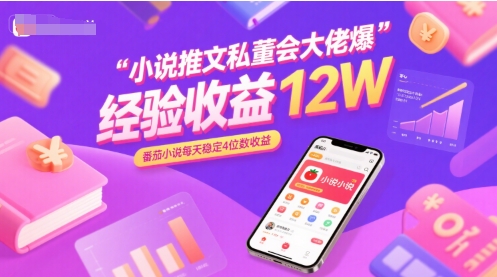 小说推文私董会大佬爆单经验分享收益12W,番茄小说每天稳定4位数收益-第一资源库