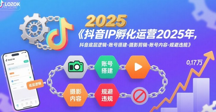 抖音IP孵化运营2025年，抖音底层逻辑-账号搭建-摄影剪辑-账号内容-规避违规-互联网资源大全网