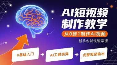 AI短视频制作教学，从0到1制作AI视频-互联网资源大全网