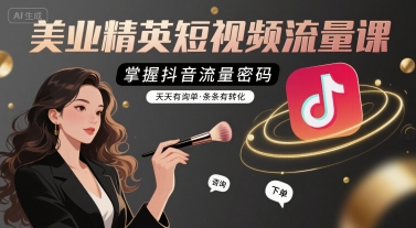 美业精英短视频流量课，掌握抖音流量密码，天天有询单，条条有转化-互联网资源大全网