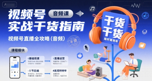 视频号实战干货指南,视频号直播全攻略(音频)-互联网资源大全网